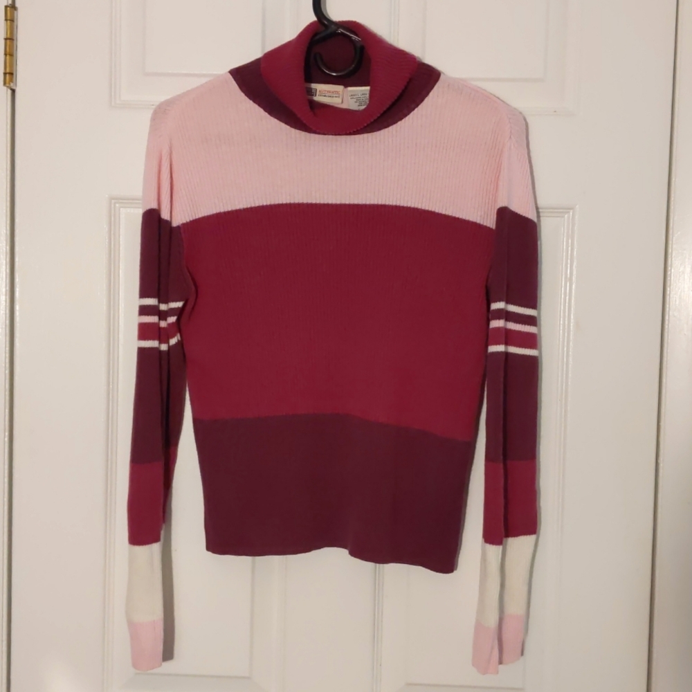 Faded Glory Pinks Cowl Neck Sweater . Size L